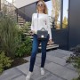 Сумка женская "Бианка" натуральная кожа, черная с двумя ремнями Anko