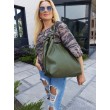 Сумка жіноча "Ната" натуральна шкіра, хакі з кошиком Anko