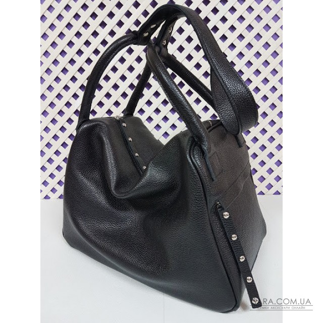 Сумка женская "Челси" натуральная кожа, черная флотар Anko Сумка женская "Челси" натуральная кожа, черная флотар Anko