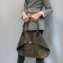 Женская сумка "Флай" натуральная кожа, коричневая под крокодила Anko