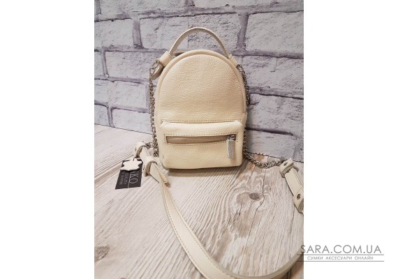 Рюкзак-сумка "Міні" натуральна шкіра, слонова кістка флотар Anko