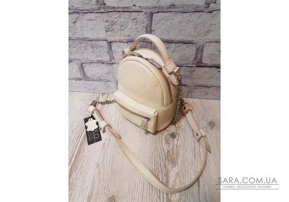 Рюкзак-сумка "Міні" натуральна шкіра, слонова кістка флотар Anko