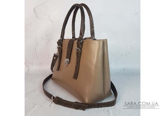 Сумка жіноча "Хлоя" натуральна шкіра, латте матова Anko