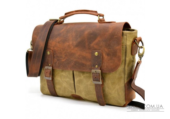 Мужская сумка-портфель водостойкий канвас и шкіра RYc-3960-3md TARWA