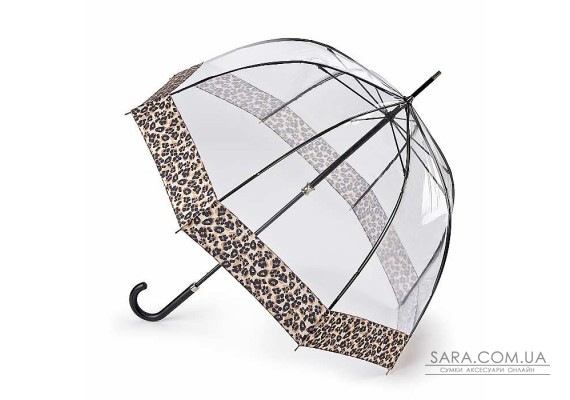 Зонт-трость женский Fulton L866 Birdcage-2 Luxe Natural Leopard (Леопард)