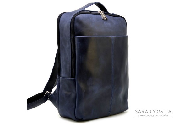 Шкіряний рюкзак синій унісекс TARWA RK-7280-3md