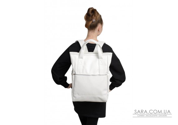 Жіноча сумка-рюкзак Sambag Shopper біла