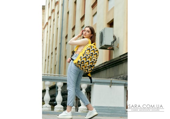 Жіночий рюкзак Sambag Zard LST Жовтий з орнаментом