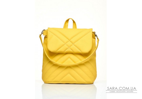 Женский рюкзак-сумка Sambag Loft стеганый желтый