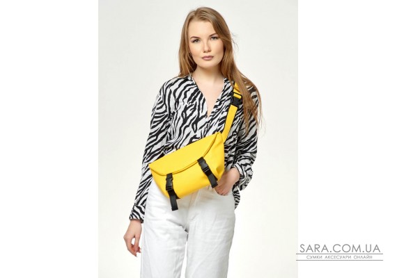 Женская сумка через плечо бананка Sambag Tirso Zard желтая