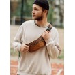 Чоловіча сумка на пояс бананка шкіряна Sambag Tirso  BTS Натуральна руда шкіра