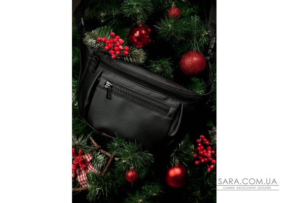 Жіноча сумка на пояс бананка Sambag Tirso Max чорна