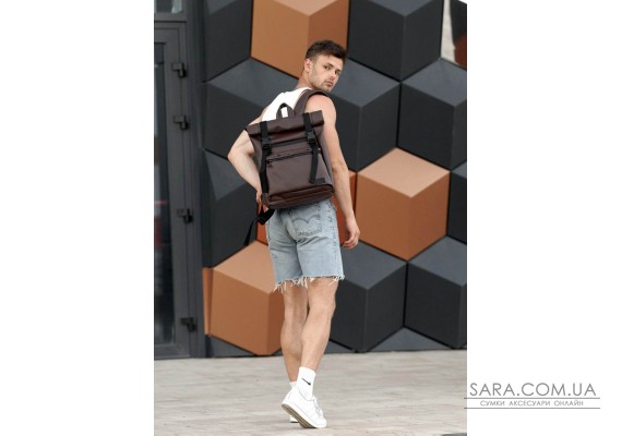 Чоловічий рюкзак ролл Sambag  RollTop Zard шоколадний