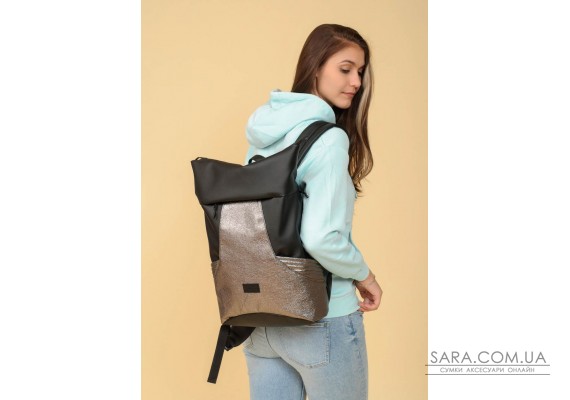 Рюкзак ролл Sambag RollTop X Чорний з битим сріблом