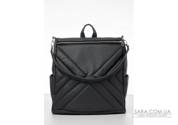 Жіночий рюкзак-сумка Sambag Trinity строченний графітовий