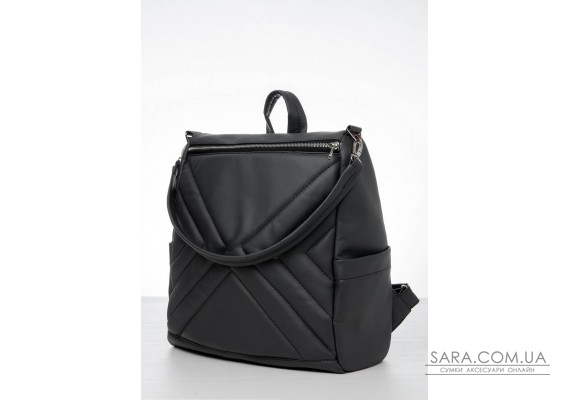 Жіночий рюкзак-сумка Sambag Trinity строченний графітовий
