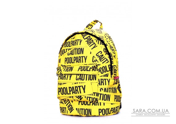 Рюкзак POOLPARTY з принтом CAUTION (backpack-tape)