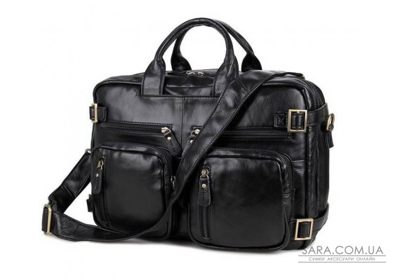 Універсальна чоловіча сумка-рюкзак, чорна 7026А