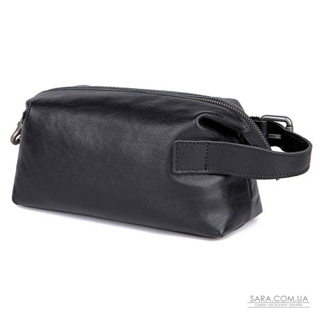 Шкіряний несесер, косметичка, органайзер чорний John McDee C014A Шкіряний несесер, косметичка, органайзер чорний John McDee C014A