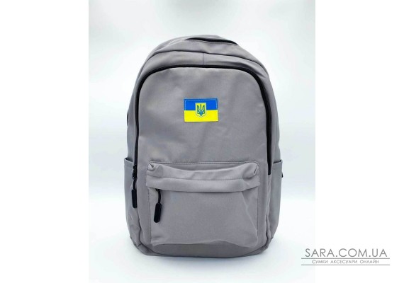 Великий тканинний рюкзак з нашивкою сірий WeLassie