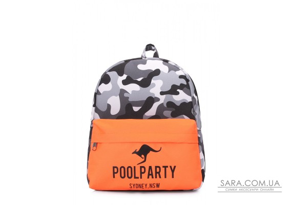 Рюкзак жіночий POOLPARTY Mini камуфляжний (mini-camo-orange)