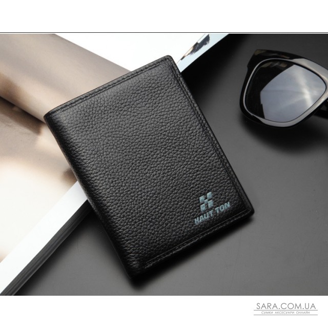 Чоловіче шкіряне чорне портмоне HAUTTON QB14 Чоловіче шкіряне чорне портмоне HAUTTON QB14