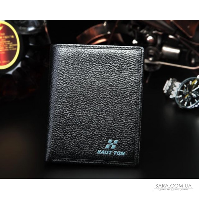 Чоловіче шкіряне чорне портмоне HAUTTON QB14 Чоловіче шкіряне чорне портмоне HAUTTON QB14