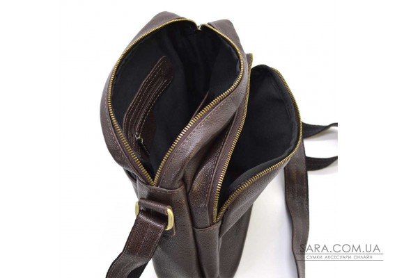 Кожаная сумка мессенджер мужская, коричневый "Флотар" FC-6012-3md TARWA