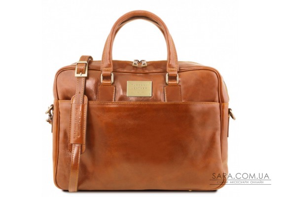 Кожаный портфель для ноутбука с передним карманом Tuscany Leather Urbino TL141241