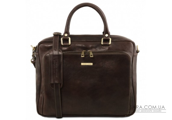 Кожаный портфель для ноутбука с передним карманом Pisa Tuscany TL141660