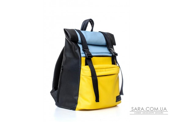 Рюкзак ролл Sambag RollTop LTH голубой с желтым