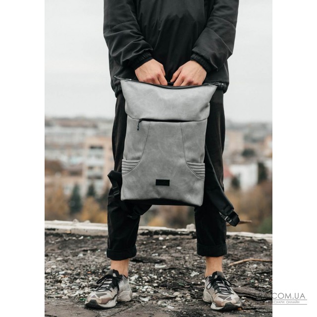 Чоловічий рюкзак ролл Sambag RollTop X світло-сірий нубук Чоловічий рюкзак ролл Sambag RollTop X світло-сірий нубук