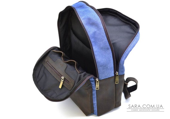 Мужcкой рюкзак кожа и канвас для ноутбука TARWA RKc-7273-3md