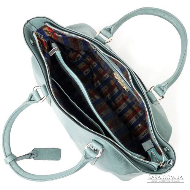 Ділова шкіряна сумка жіноча KARYA 20888 Бірюзовий Ділова шкіряна сумка жіноча KARYA 20888 Бірюзовий