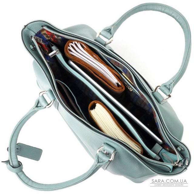 Ділова шкіряна сумка жіноча KARYA 20888 Бірюзовий Ділова шкіряна сумка жіноча KARYA 20888 Бірюзовий