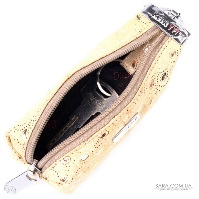 Незвичайна містка ключниця KARYA 20933 шкіряна Золотистий Незвичайна містка ключниця KARYA 20933 шкіряна Золотистий