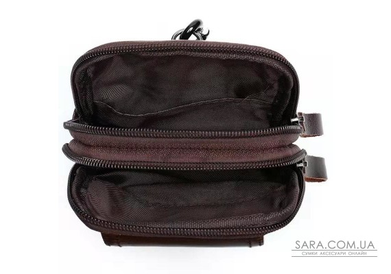 Сумка компактная мужская кожаная Vintage 14938 Коричневая