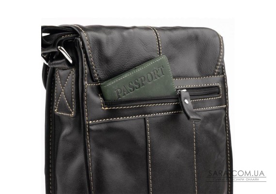 Сумка чоловіча вертикальна шкіряна Vintage 20019 Чорна