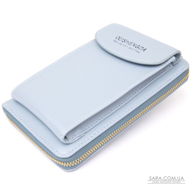 Вертикальний жіночий клатч з шкірозамінника Vintage sale_14910 Блакитний Вертикальний жіночий клатч з шкірозамінника Vintage sale_14910 Блакитний
