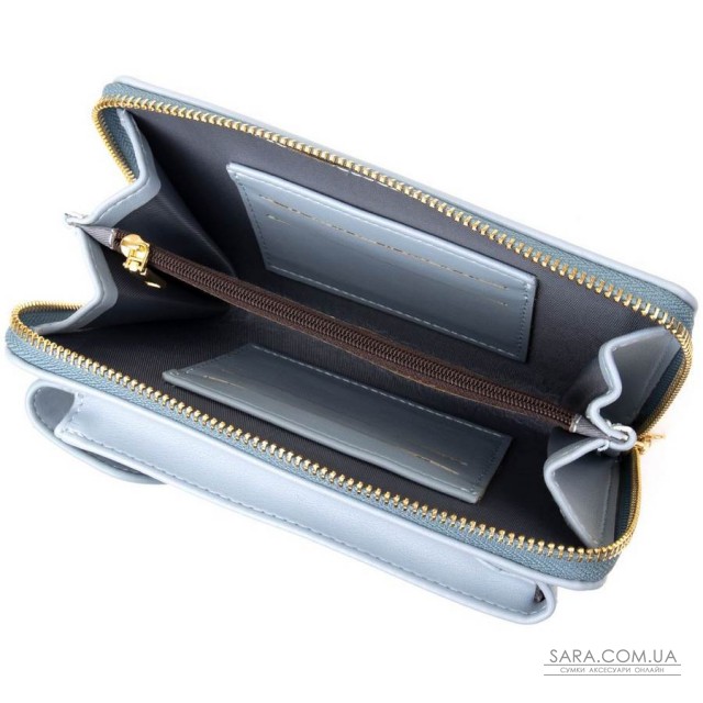 Вертикальний жіночий клатч з шкірозамінника Vintage sale_14910 Блакитний Вертикальний жіночий клатч з шкірозамінника Vintage sale_14910 Блакитний