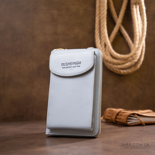 Вертикальний жіночий клатч з шкірозамінника Vintage sale_14910 Блакитний Вертикальний жіночий клатч з шкірозамінника Vintage sale_14910 Блакитний