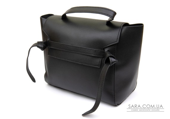 Сумка з клапаном із шкірзамінника Vintage sale_14949 Чорна