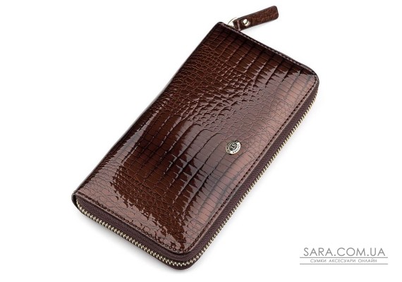Гаманець жіночий ST Leather 18398 (S4001A) з ременем на зап'ястя Коричневий