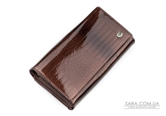 Гаманець жіночий ST Leather 18431 (S9001A) лакована шкіра Коричневий