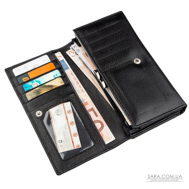 Жіночий гаманець з візитниці ST Leather 18881 Чорний Жіночий гаманець з візитниці ST Leather 18881 Чорний