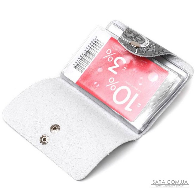 Визитница кожаная вертикальная серая с узором Shvigel 19082 Серая Визитница кожаная вертикальная серая с узором Shvigel 19082 Серая