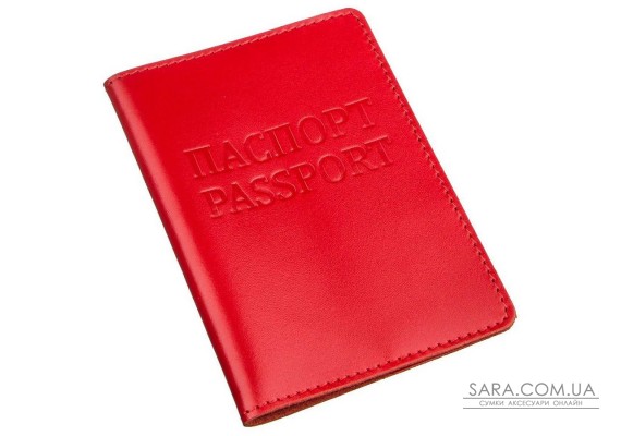 Шкіряна обкладинка на паспорт з написом SHVIGEL 13975 Червона