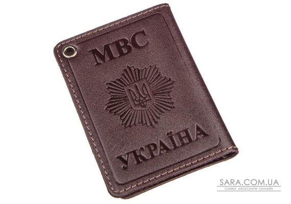 Компактна обкладинка на документи МВС України SHVIGEL 13979 Коричнева