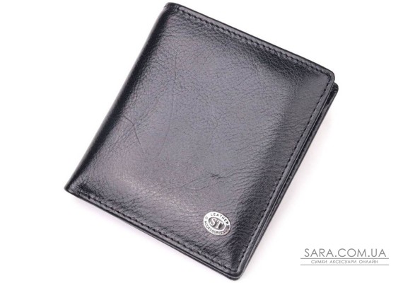 Компактний гаманець для грошей із натуральної гладкої шкіри ST Leather 19418 Чорний