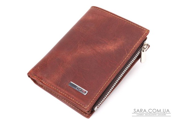 Вертикальний невеликий гаманець із вінтажної шкіри KARYA 21385 Коричневий